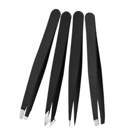 PACKOVE 4pcs Stainless Steel Eyebrow Tweezers for Convenient Hair Removal Straight Pointed Flat Tips for Precision Eyebrow and Facial Hair Grooming