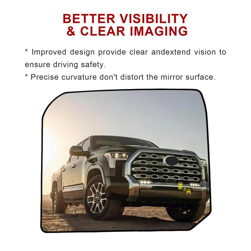 Blind Spot Detection Passenger Side Mirror Replacement for Toyota Tundra
