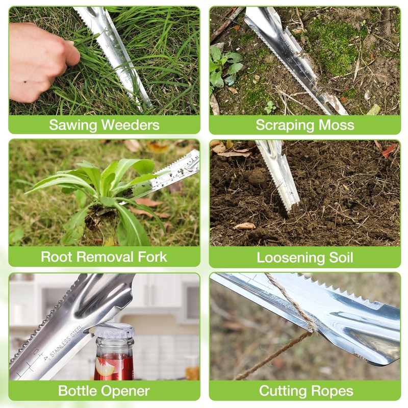 WORKPRO Hand Weeder Puller, 5-in-1 Stainless Steel Garden Trowel with