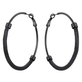 U7 Women's Hoop Earrings 30 mm - 80 mm Braided Tube Design Hoop Earrings Stainless Steel / 18 K Gold Plated Large Circle Hoop Earrings Ear Jewellery Accessory for Women Girls, Stainless Steel