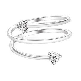 SHINYSO 14K Gold Plated Wedding Band for Women Stackable Thin Cubic Zirconia Open Wrap Dainty Engagement Ring Size 4-10, Metal, Cubic Zirconia