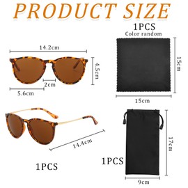 MEMOFYND 1 Piece Glasses, 1 Piece Cleaning Cloth, 1 Piece Storage Bag, Retro Fashion Sunglasses, Ladies Sunglasses, Classic Glasses, Clothing Decorative Mirrors