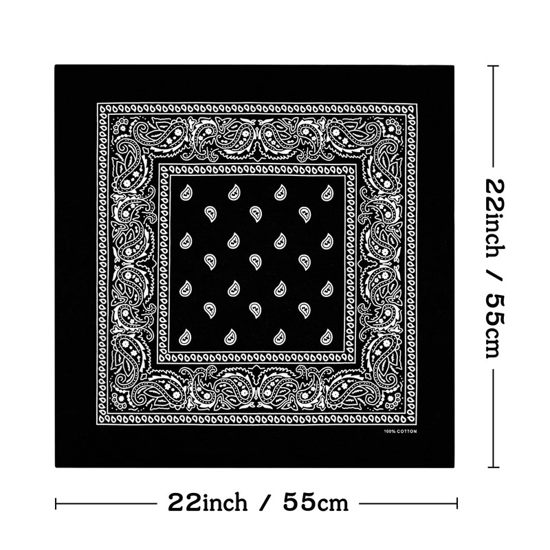Bycc Bynn 3 Pack Pure Cotton Paisley Pattern Bandanas Square