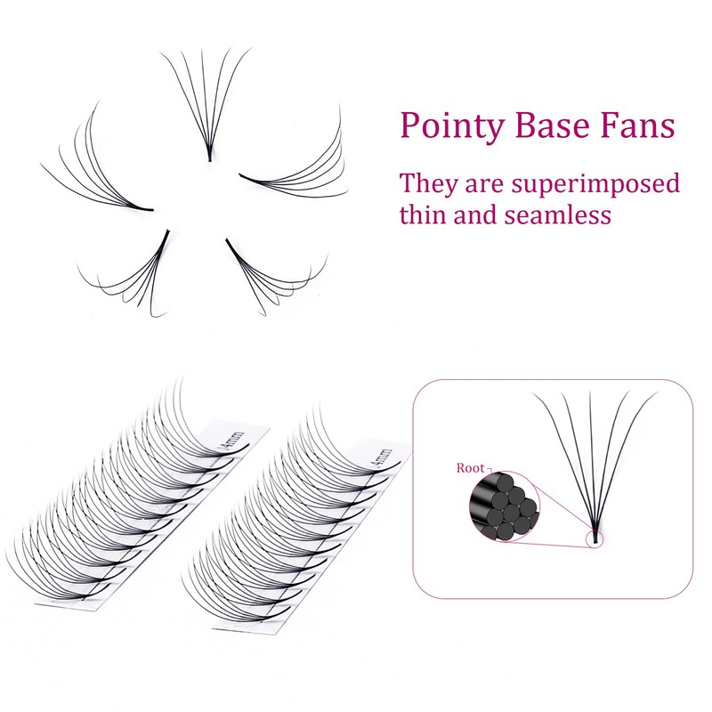 Eyelash Extensions 5D Premade Lash Fans D Curl 8-14mm Mix