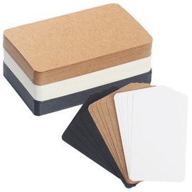150 Pcs Blank Flash Cards Blank Business Cards, Kraft Paper Message Cards, Revision Cards Craft Cards Paper for DIY Word Memory Cards Notes Learning Gift Tags Paper Cards - White/Black/Brown