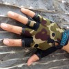 Miokkley Kids Fingerless Bike Gloves Ages 5-8, Camo Hunting Gloves