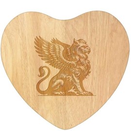 'Majestic Griffin' Wooden Heart Shaped Chopping/Cutting Board (WB00078033)