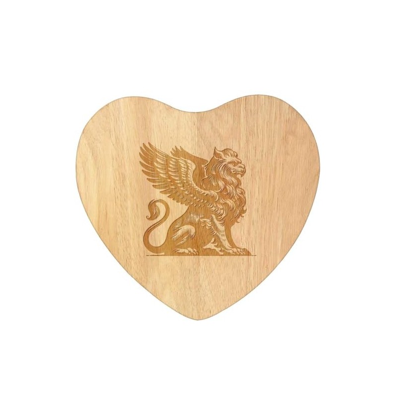 'Majestic Griffin' Wooden Heart Shaped Chopping/Cutting Board (WB00078033)