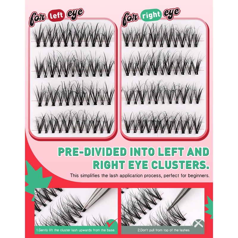 Wispy Eyelash Clusters, Natural DIY Cluster Eyelash Extensions, 7 Pairs,