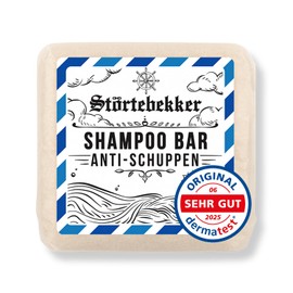 Störtebekker Premium Solid Anti Dandruff Shampoo - Solid Shampoo Men & Women - 3-in-1 Shower Soap Men for Hair & Scalp - Vegan, Handmade (100 g)