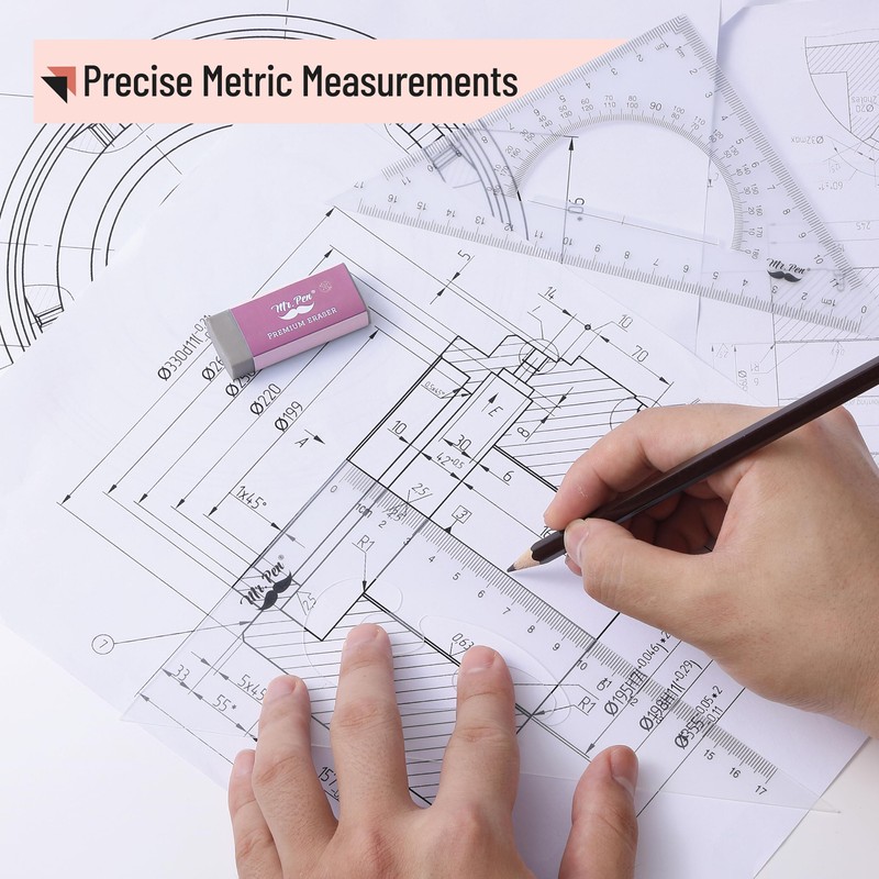 Mr. Pen- Triangle Ruler, 2 Pack, 17&11, 30/60 & 45/90,