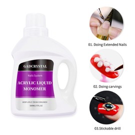 Gadcrystal Acrylic Monomer Liquid,Nail Acrylic Liquid 500ml/17FL.OZ,Liquid Acrylic for Nails,Monomer Acrylic Nail Liquid,Acrylic Liquid for Acrylic Powder Nails Extension for Nail Art Manicure DIY