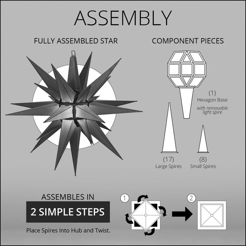 Kringle Traditions Frosted LED Moravian Star Light, Star Outdoor Decoration