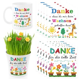 GreenYeah 10 x Stickers for the Flower Pot, Danke, Dass Du Mir Beim Wachsen Gehelfen Hast, Teacher Thank You Stickers, Thank You Words, Nursery Farewell Gift, Teacher Gift