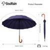 SoulRain 16 Ribs 48" Stick Umbrella Auto Open Solid Color