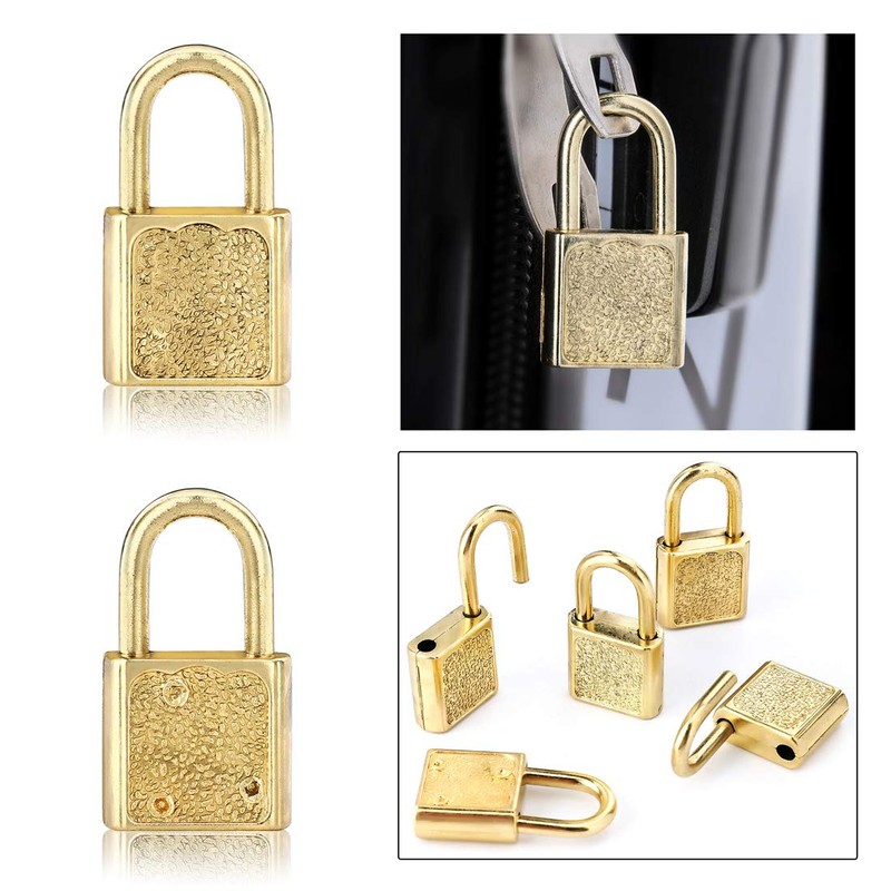10pcs Mini Cute Diary Padlocks Gold Small Luggage Locks with