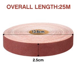 Shineboc -SANDPAPER ROLL 2.5CM X 25M 180 Grit Aluminum Oxide Sandpaper Suitable for Sanding, Wood, Furniture, Stainless Steel and Body Processing