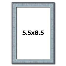 5.5x8.5 Frame Blue Picture Frame - Modern Photo Frame Includes UV Acrylic Shatter Guard Front, Acid Free Foam Backing Board, Hanging Hardware Wood Certificate Frame Wall Frames for Family Photos