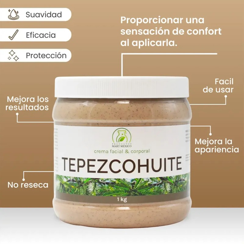 Crema Tepezcohuite Productos Mart Mexico Antimanchas Hipoalergénica 1L