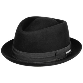 Stetson Classic Pork Pie Wool Hat Men's Summer Winter, black, L