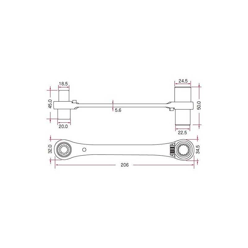 SEK 4 in 1 Reverse Ratchet Wrench 13, 14 x