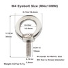 Floyutin Stainless M4 Eyebolt 0.39"(10mm) Long Male Ring Threaded Screw