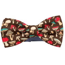 KAWAMOUSE Adjustable Pre-tied bow tie for Men (Colorful Pop Art Mushrooms Pattern) Elegant Cute Bowties for Dogs Cats Pets