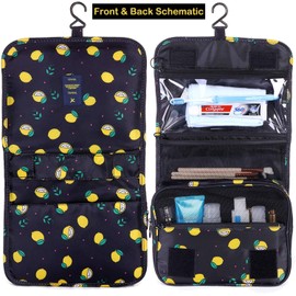 Travel Toiletry Hanging Toiletry Wash Bag with Compartment Makeup Cosmetic Toiletries Organizer Portable Collapsible Waterproof Quick Dry for Men Women and Girls for Travel, Daily Use (Black)