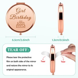 Girl Birthday Compact Mirror Birthday Gifts for 13 14 15 16 17 18 Years Old Girl Pocket Makeup Mirror Teen Girls Gifts for Daughter Sister Niece Friends Bday Party Supplies