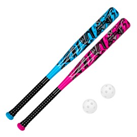 2 Pack Bat & Ball Set - Graffiti Plastic Bat & Ball Homerun Set- David Ortiz Backyard Baseball Set for Youth, Kids, Teenagers, Adults