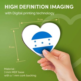 Destination Vinyl ltd Great Coasters (Set of 4) Heart - Honduras Flag Map Drink Glossy Coasters/Tabletop Protection for Any Table Type #9031