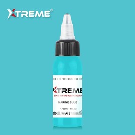 Xtreme Tattoo Ink, Versatile Medium Viscosity for Precision Tattooing, Rich Hue, Quick Healing, Acrylic-Free, Water Based, Highest Safety Stards - Ready-to-Use Tattoo Ink (Marine Blue, 1 oz)