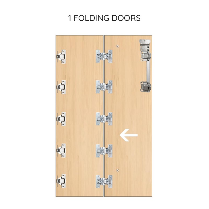 Bifold Door Hardware Set, with 36” Track, Aluminum Sliding Cabinet