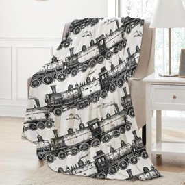 Aonimonis - Manta clásica de tren, regalos para mujeres y adultos, niñas, suave, mullida, cálida, acogedora manta de franela para recámara, viajes, sofá, decoración del hogar, 50 x 60 pulgadas