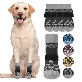 KOOLTAIL Dog Socks for Hot/Cold Pavement to Prevent Licking Paws,Dog Boots&Paw Protector for Hardwood Floors Anti Slip,Traction Control No Twist Grip Booties for Small Medium Large Senior Dogs SM