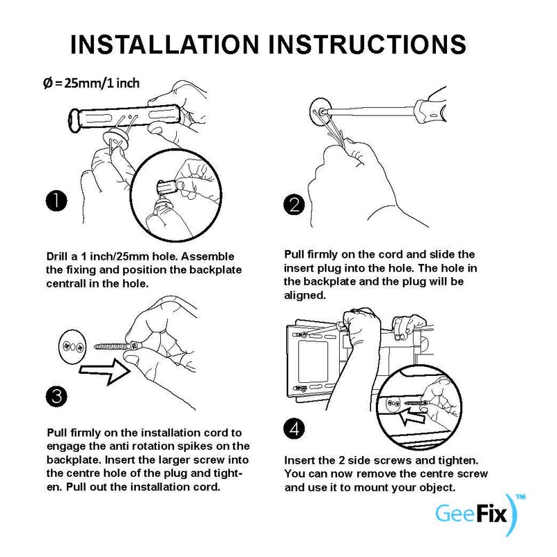 GeeFix Heavy Duty Wall Anchor (4)