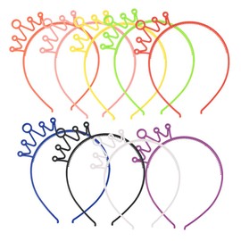 Toyvian Girls' Crown Headbands Princess Tiara Crown Headband for Birthday Party Hair Accessories 9 Pieces