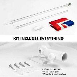 UD_G128 - 6 Feet Tangle Free Spinning Flagpole (Silver) Australia Brass Grommets Printed 3x5 ft (Flag Included) Aluminum Flag Po