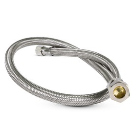 FlexCraft 27620, Delta Faucet Supply Line, Connects Faucet to Water Supply, Faucet Connector With 3/8 MIP x 3/8 In FIP, Braided Stainless Steel 20 In