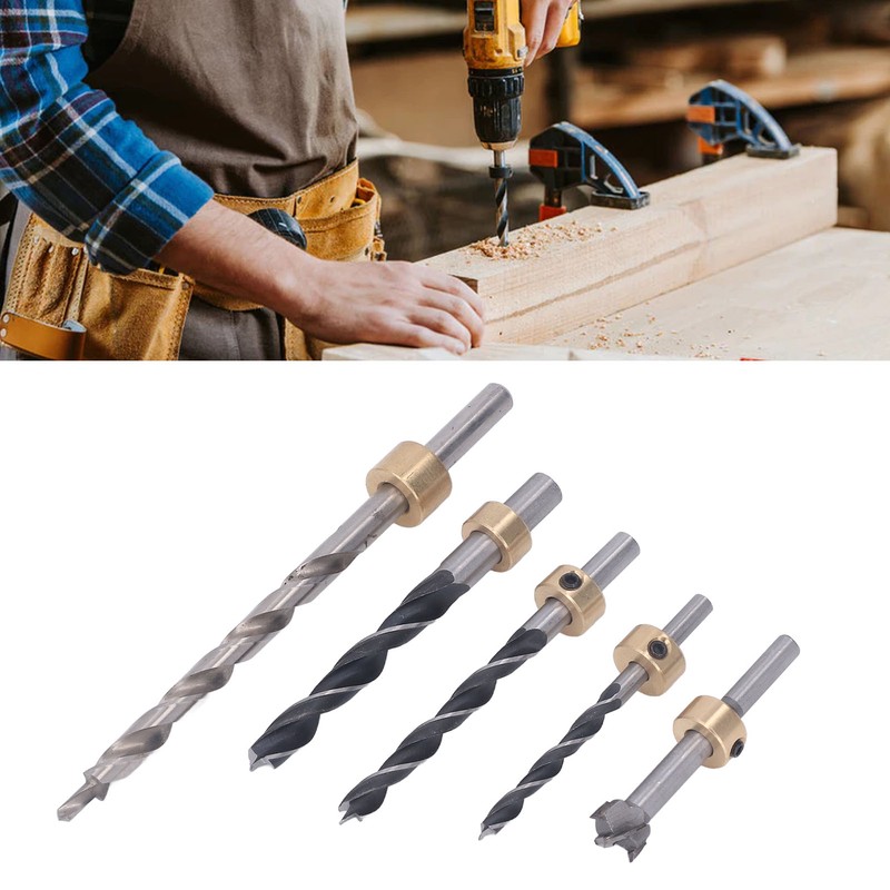 5Pcs Pocket Hole Drill Bit 3 Knife Points High Speed