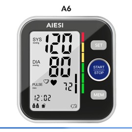 AIESI® Upper Arm Blood Pressure Monitor Automatic Digital Professional for Adults A6, 120 Reminders, Network Adapter and USB, 24 Months Warranty