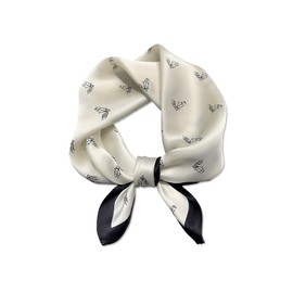 LumiSyne Silk Scarf Women's Square Scarf Classic Houndstooth Checked Retro Horse Printed Soft Satin Small Square Scarf Decoration Neckerchief Multifunctional Bandana Headpiece Headband, White / Horse