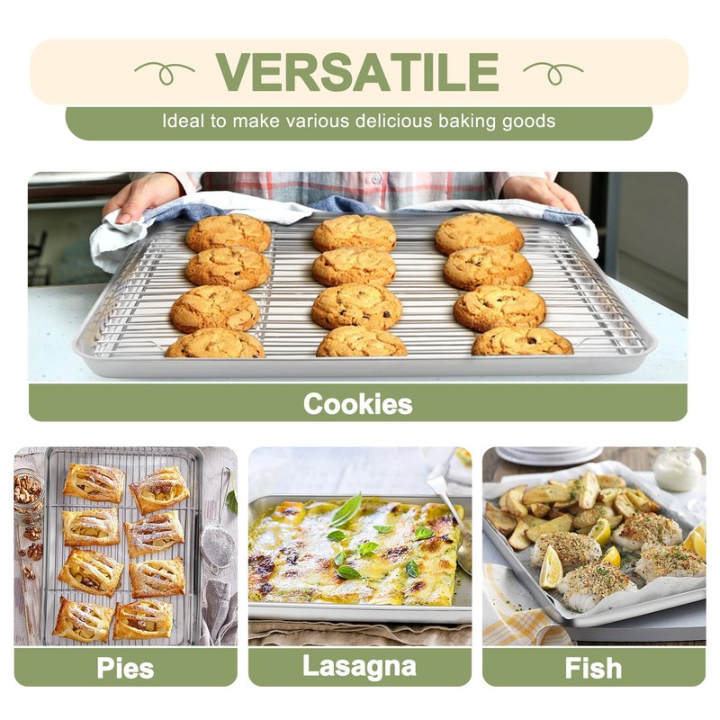 TeamFar Baking Sheet with Rack Set (3 Pans + 3