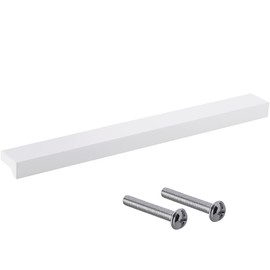 Gedotec Furniture Handles Made of Aluminium, 1 Piece Door Handles for Cupboards – White Matt Including Mounting Material | ANGLE 0077 | LA: 64 mm | Handles for Kitchen Cupboards Cabinet Handles