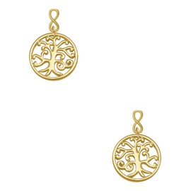 Delight Jewelry Goldtone Tree of Life Cutout Goldtone Infinity Post Earrings