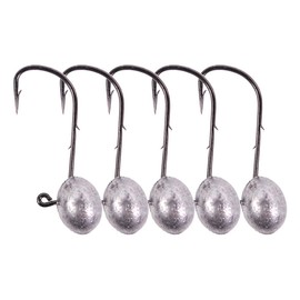 FOLANDO 5PCS Fishing Hooks Kit, jig heads Sharp Hooks for Soft Lure for Bass Trout Fishing for Freshwater Saltwater 7g/1#