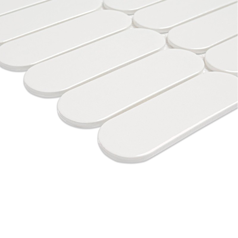 MSI Bianco Glossy Ellipse Glossy Glass Mosaic Wall Tile for