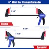 WORKPRO 6" Mini Bar Clamps for Woodworking, One-Handed Clamp/Spreader, Light-Duty