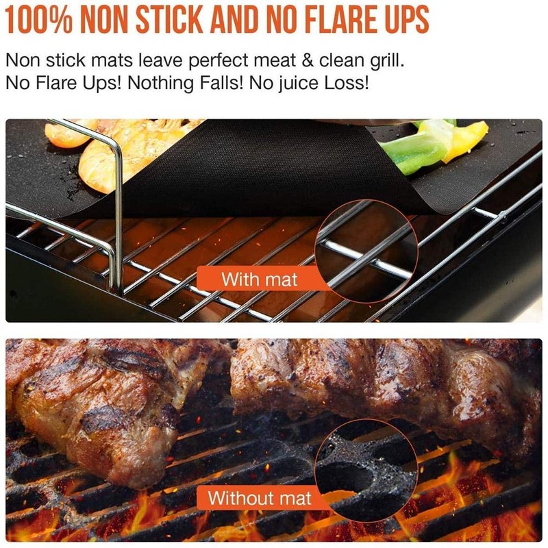 BBQ Grill Mat Set of (5+1), Non Stick Baking Mats,