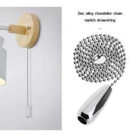 2PCS Round Light Pull Chain Teardrop Extension with Ball Chain Connector 84.5cm for Bathroom Toilet Light/Ceiling Light Fan Switch/Blind Cord Pull Handle